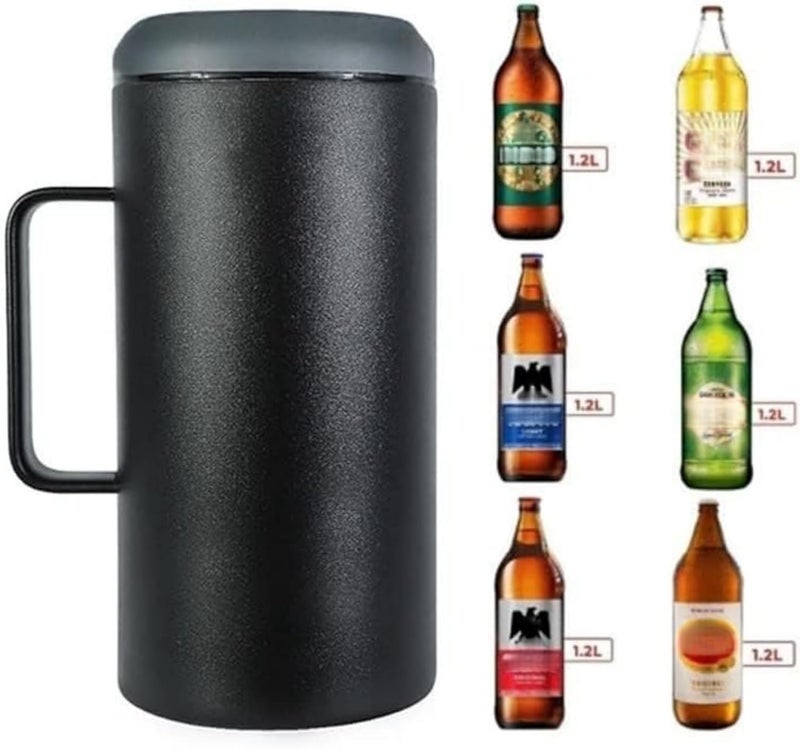 Gteller 40oz stainless steel cooler, double walled vacuum insulated bottle holder&keeper (Black) - Image 1